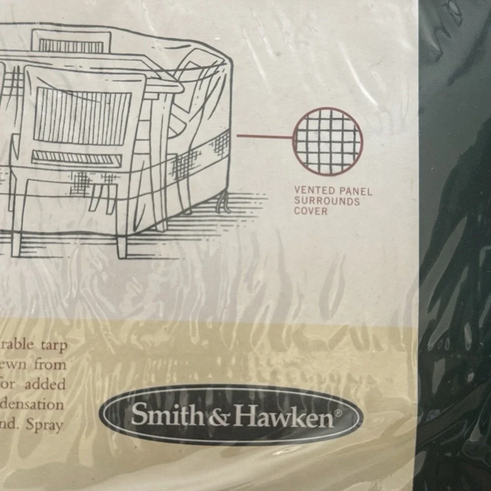 NEW Smith & Hawken Patio Table & Chair Set Cover Green 110x84 Waterproof Vented